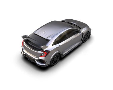 Üç boyutlu illüstrasyon. Modern araba beyaz arkaplanda izole edildi. 