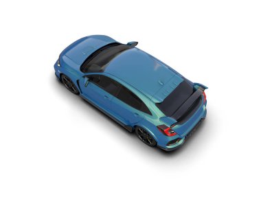 Üç boyutlu illüstrasyon. Modern araba beyaz arkaplanda izole edildi. 