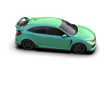 Üç boyutlu illüstrasyon. Modern araba beyaz arkaplanda izole edildi. 