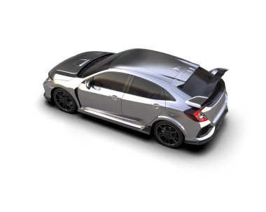 Üç boyutlu illüstrasyon. Modern araba beyaz arkaplanda izole edildi. 