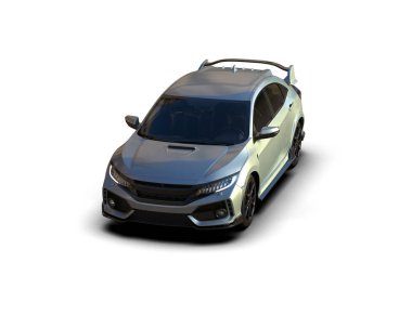 Üç boyutlu illüstrasyon. Modern araba beyaz arkaplanda izole edildi. 