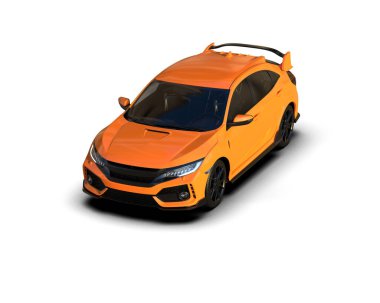 Üç boyutlu illüstrasyon. Modern araba beyaz arkaplanda izole edildi. 