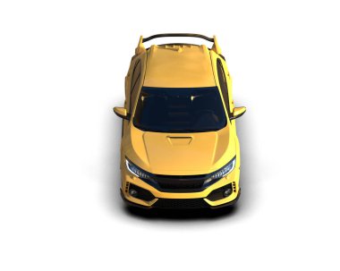 Üç boyutlu illüstrasyon. Modern araba beyaz arkaplanda izole edildi. 