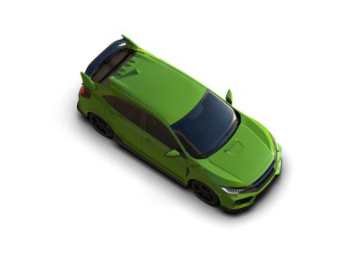 Üç boyutlu illüstrasyon. Modern araba beyaz arkaplanda izole edildi. 