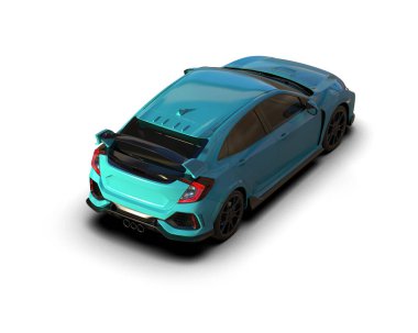 Üç boyutlu illüstrasyon. Modern araba beyaz arkaplanda izole edildi. 