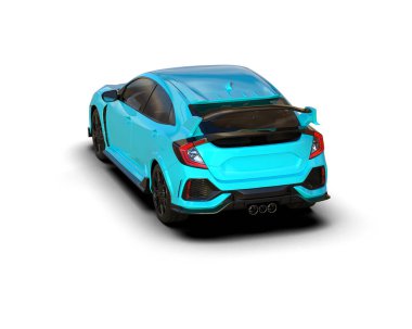 Üç boyutlu illüstrasyon. Modern araba beyaz arkaplanda izole edildi. 