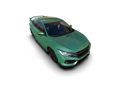 Üç boyutlu illüstrasyon. Modern araba beyaz arkaplanda izole edildi. 