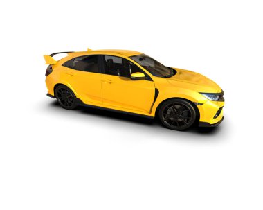 Üç boyutlu illüstrasyon. Modern araba beyaz arkaplanda izole edildi. 