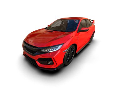 Üç boyutlu illüstrasyon. Modern araba beyaz arkaplanda izole edildi. 