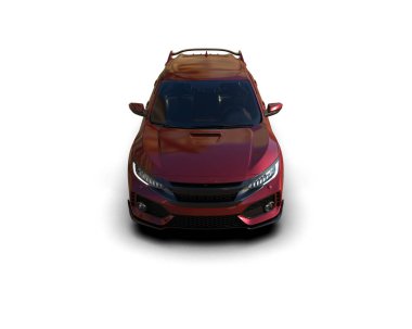 Üç boyutlu illüstrasyon. Modern araba beyaz arkaplanda izole edildi. 