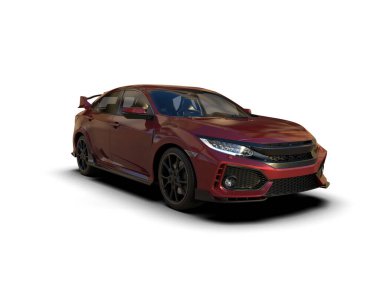 Üç boyutlu illüstrasyon. Modern araba beyaz arkaplanda izole edildi. 