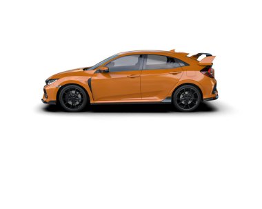 Üç boyutlu illüstrasyon. Modern araba beyaz arkaplanda izole edildi. 