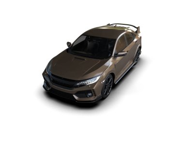 Üç boyutlu illüstrasyon. Modern araba beyaz arkaplanda izole edildi. 