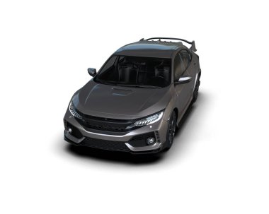 Üç boyutlu illüstrasyon. Modern araba beyaz arkaplanda izole edildi. 