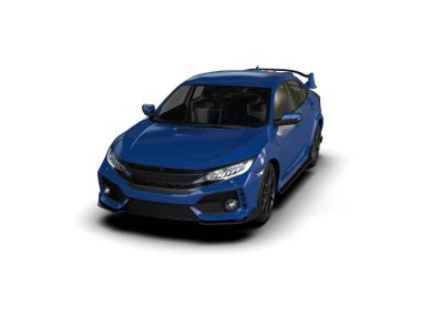 Üç boyutlu illüstrasyon. Modern araba beyaz arkaplanda izole edildi. 