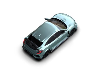 Üç boyutlu illüstrasyon. Modern araba beyaz arkaplanda izole edildi. 