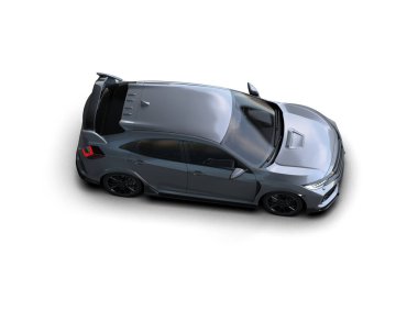 Üç boyutlu illüstrasyon. Modern araba beyaz arkaplanda izole edildi. 