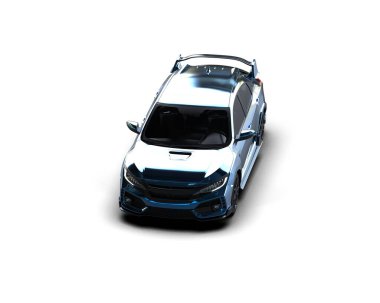 Üç boyutlu illüstrasyon. Modern araba beyaz arkaplanda izole edildi. 