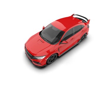 Üç boyutlu illüstrasyon. Modern araba beyaz arkaplanda izole edildi. 