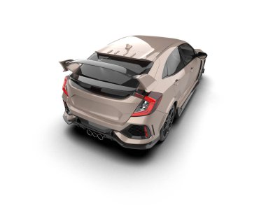 Üç boyutlu illüstrasyon. Modern araba beyaz arkaplanda izole edildi. 