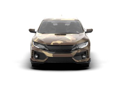 Üç boyutlu illüstrasyon. Modern araba beyaz arkaplanda izole edildi. 