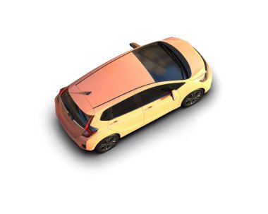 Üç boyutlu illüstrasyon. Modern araba beyaz arkaplanda izole edildi. 