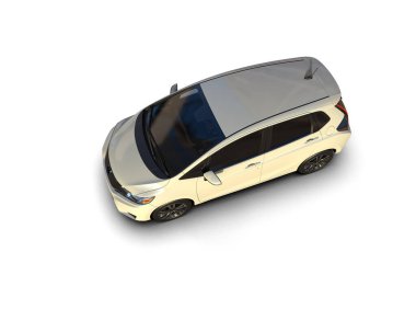 Üç boyutlu illüstrasyon. Modern araba beyaz arkaplanda izole edildi. 