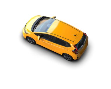 Üç boyutlu illüstrasyon. Modern araba beyaz arkaplanda izole edildi. 