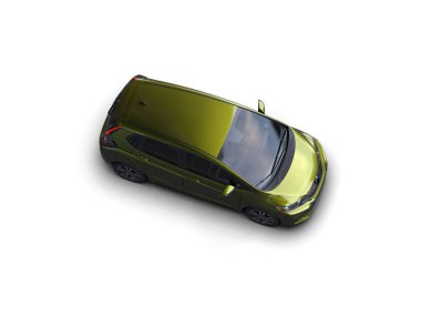 Üç boyutlu illüstrasyon. Modern araba beyaz arkaplanda izole edildi. 