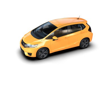 Üç boyutlu illüstrasyon. Modern araba beyaz arkaplanda izole edildi. 