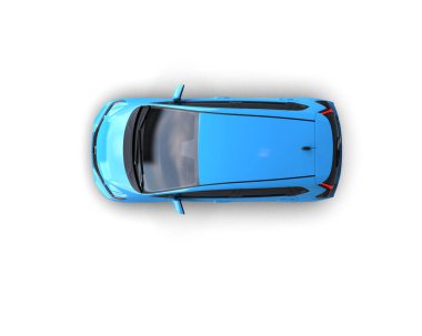 Üç boyutlu illüstrasyon. Modern araba beyaz arkaplanda izole edildi. 