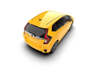 Üç boyutlu illüstrasyon. Modern araba beyaz arkaplanda izole edildi. 