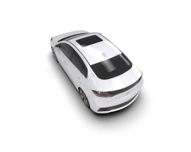 Beyaz modern araba beyaz arka planda izole edilmiş. 3d oluşturma 