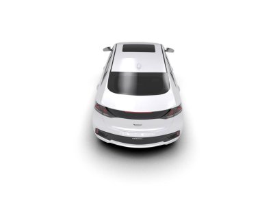 Beyaz modern araba beyaz arka planda izole edilmiş. 3d oluşturma 