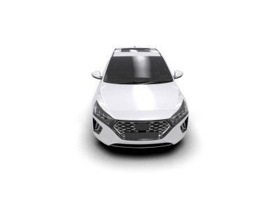 Beyaz modern araba beyaz arka planda izole edilmiş. 3d oluşturma 