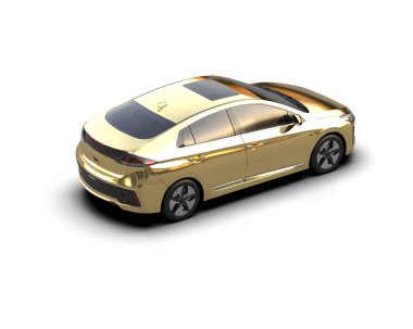 Üç boyutlu illüstrasyon. Modern araba beyaz arkaplanda izole edildi. 