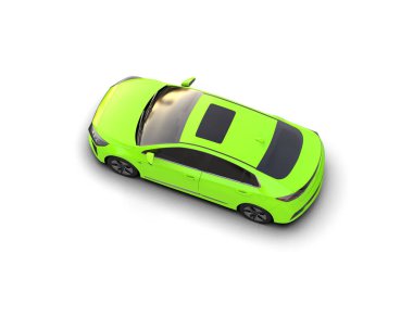 Üç boyutlu illüstrasyon. Modern araba beyaz arkaplanda izole edildi. 