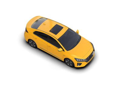 Üç boyutlu illüstrasyon. Modern araba beyaz arkaplanda izole edildi. 