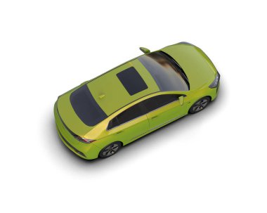 Üç boyutlu illüstrasyon. Modern araba beyaz arkaplanda izole edildi. 