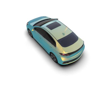 Üç boyutlu illüstrasyon. Modern araba beyaz arkaplanda izole edildi. 