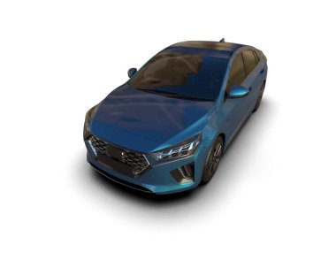 Üç boyutlu illüstrasyon. Modern araba beyaz arkaplanda izole edildi. 