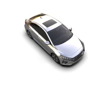 Üç boyutlu illüstrasyon. Modern araba beyaz arkaplanda izole edildi. 