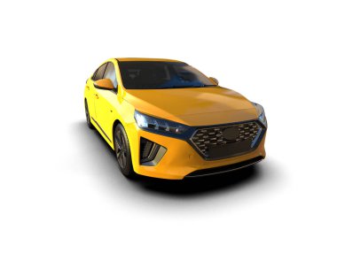 Üç boyutlu illüstrasyon. Modern araba beyaz arkaplanda izole edildi. 