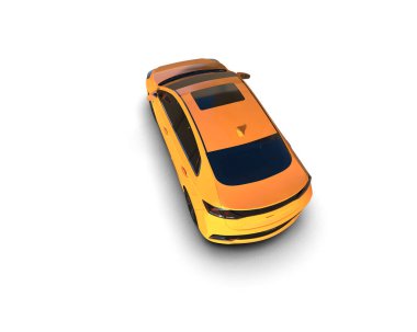 Üç boyutlu illüstrasyon. Modern araba beyaz arkaplanda izole edildi. 