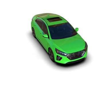 Üç boyutlu illüstrasyon. Modern araba beyaz arkaplanda izole edildi. 