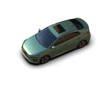 Üç boyutlu illüstrasyon. Modern araba beyaz arkaplanda izole edildi. 