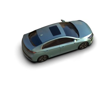 Üç boyutlu illüstrasyon. Modern araba beyaz arkaplanda izole edildi. 