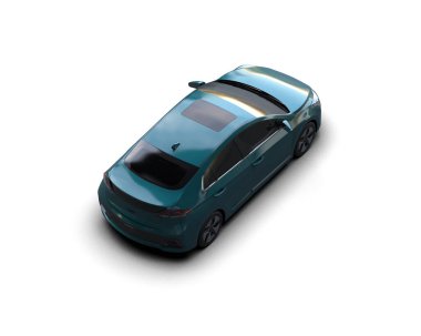 Üç boyutlu illüstrasyon. Modern araba beyaz arkaplanda izole edildi. 