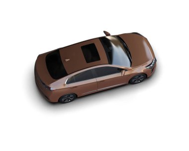 Üç boyutlu illüstrasyon. Modern araba beyaz arkaplanda izole edildi. 