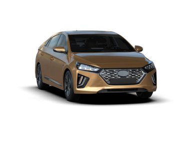 Üç boyutlu illüstrasyon. Modern araba beyaz arkaplanda izole edildi. 